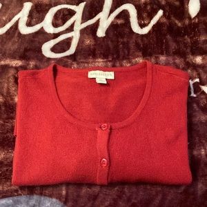 Appleseeds Spindrift Soft Cardigan w shell, color: Rust, XL, worn 2 x